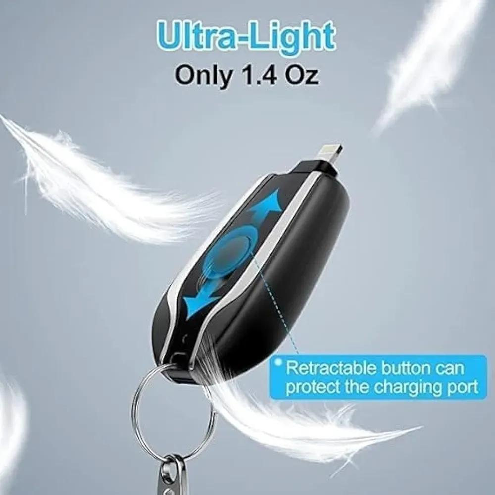 Portable Keychain Power Bank – Mini Emergency Charger for iPhone & Android