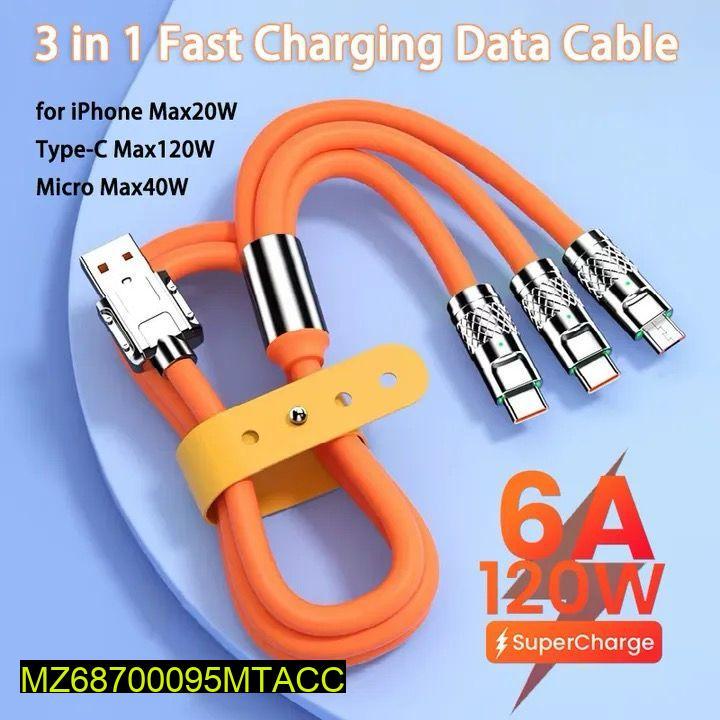 3-in-1  Fast Charging Cable for iphone and Andriod
