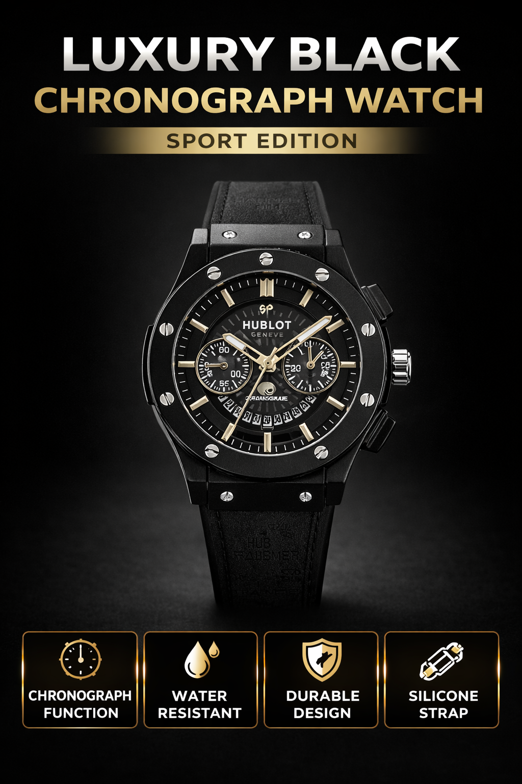 Hublot Shadow Fusion Chronograph – Black Leather Edition