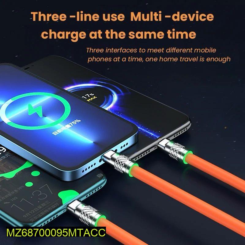 3-in-1  Fast Charging Cable for iphone and Andriod